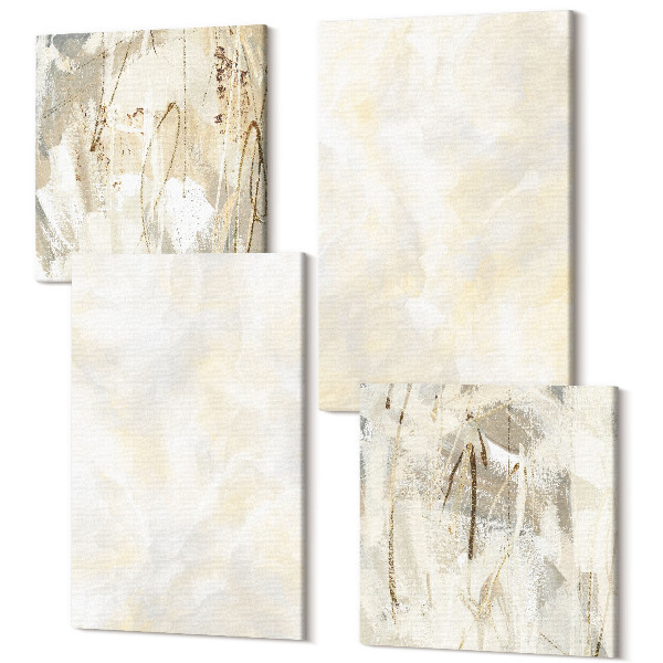 Tablouri canvas set 4 piese Design strălucitor al pensulei de vopsea cu textură strălucitoare