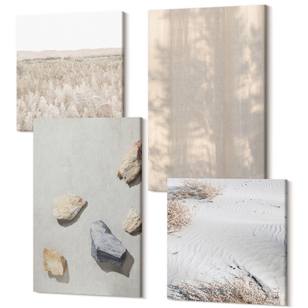 Tablouri multicanvas 4 piese Boho texturi structuri naturale