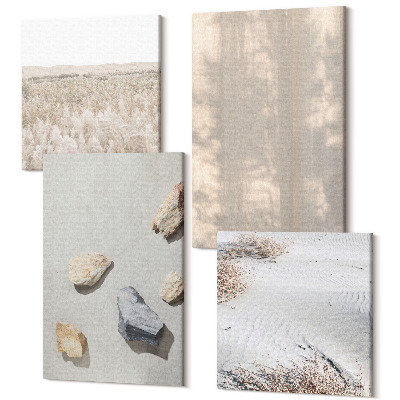 Tablouri multicanvas 4 piese Boho texturi structuri naturale