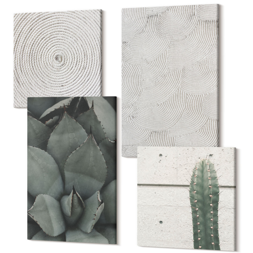 Tablou 4 piese Texturi de vară în prim-plan într-un climat tropical