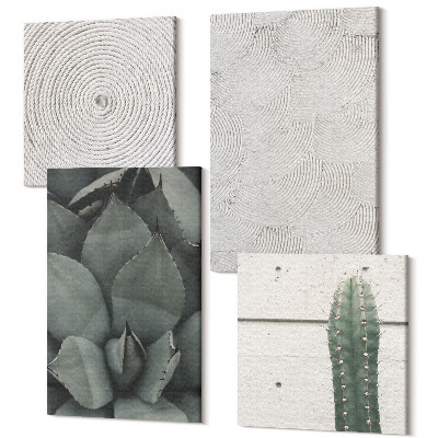 Tablou 4 piese Texturi de vară în prim-plan într-un climat tropical