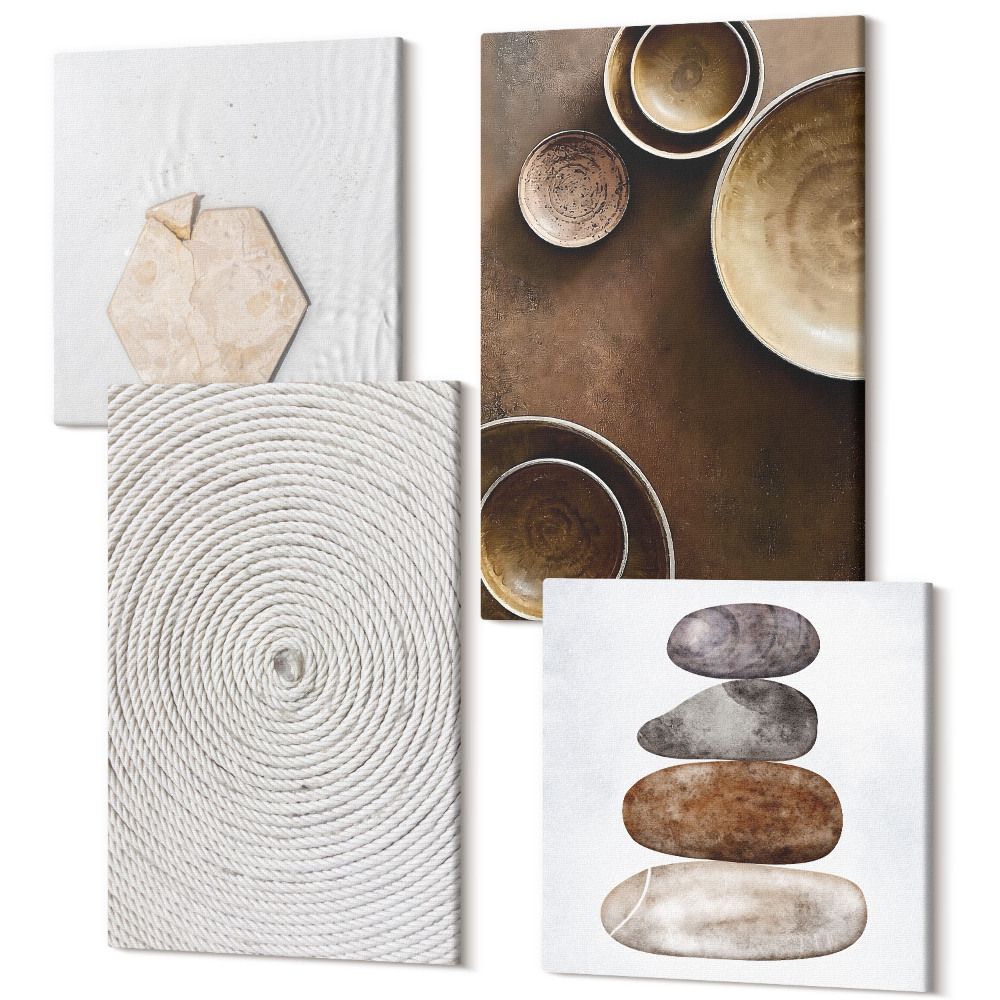 Tablou 4 piese Texturi în arta design modern