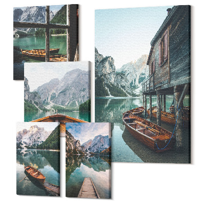 Tablou din 5 piese Lacuri liniștite și peisaje montane pitorești