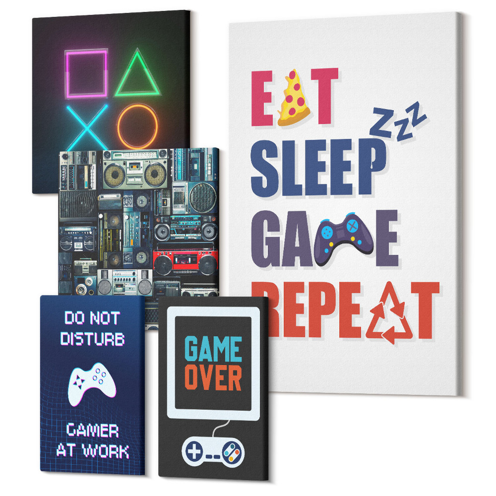 Set tablouri 5 piese Decoratiuni elegante pentru iubitorii de jocuri video
