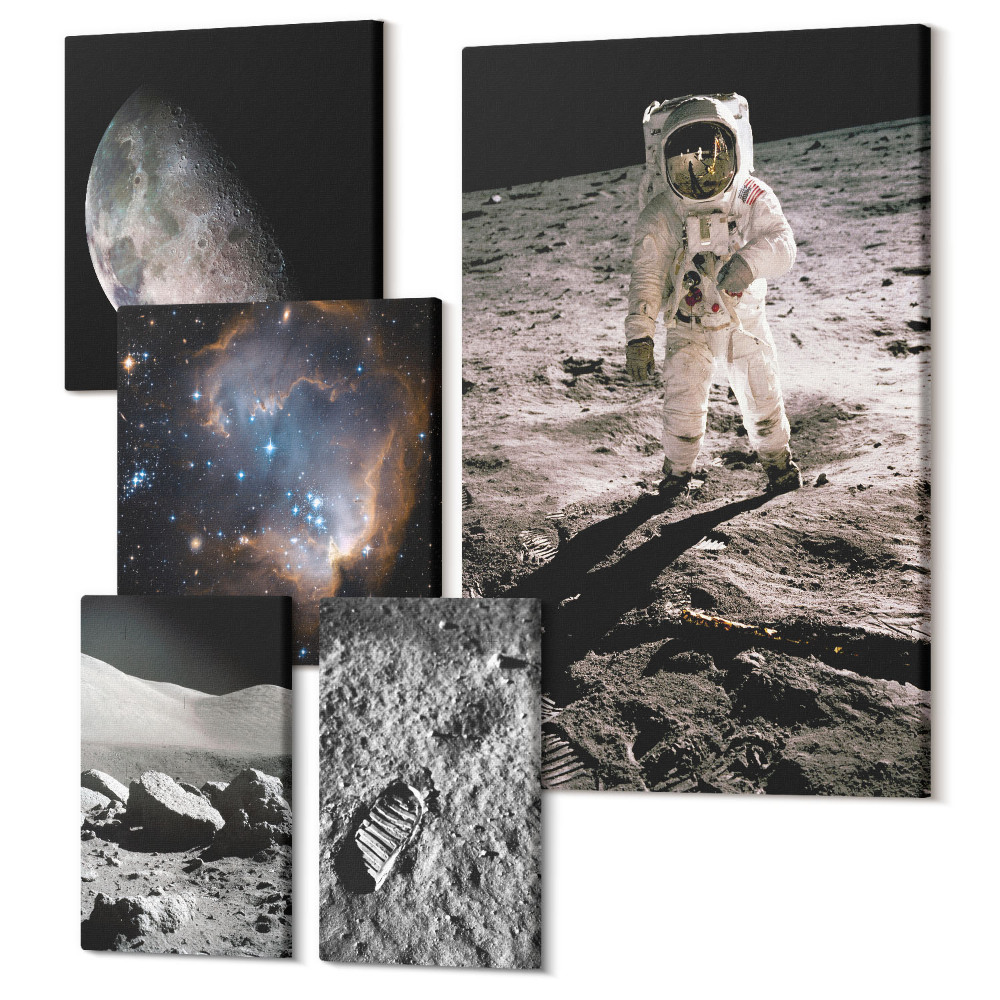 Tablouri canvas set 5 piese Descoperiri cosmice și secrete ale universului