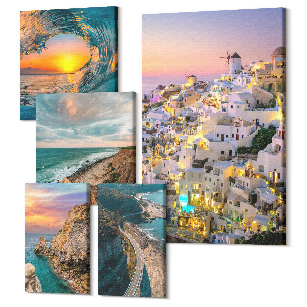 Tablou din 5 piese Peisaje de coastă cu vederi pitorești și plaje