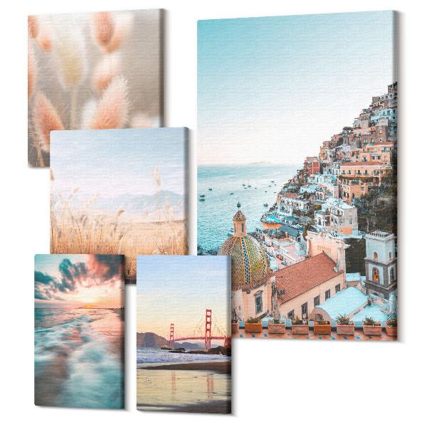 Tablouri canvas set 5 piese Peisaje de coastă și frumusețe naturală