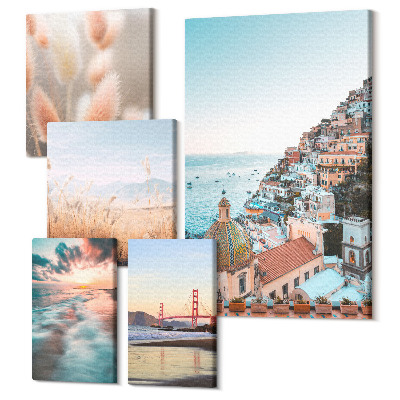 Tablouri canvas set 5 piese Peisaje de coastă și frumusețe naturală