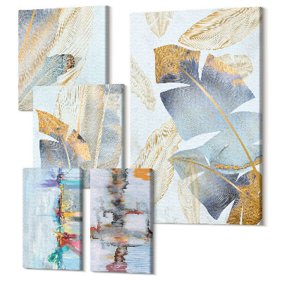 Tablouri canvas set 5 piese Motive vegetale cu accente artistice moderne