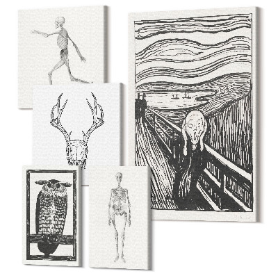 Set tablouri 5 piese Artă suprarealistă cu motive ale naturii și ale omului