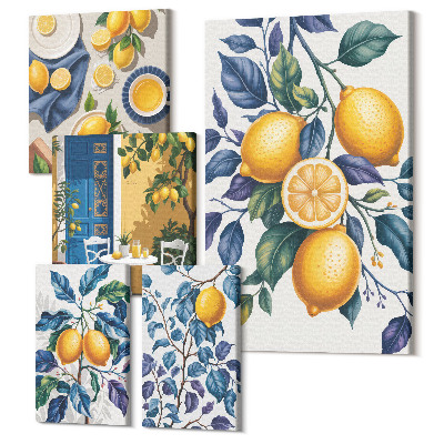Tablou din 5 piese Inspirații de citrice în stil provensal pentru bucătărie