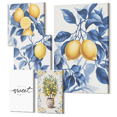 Set tablouri 5 piese Accente de lamaie in stil rustic pentru interioare