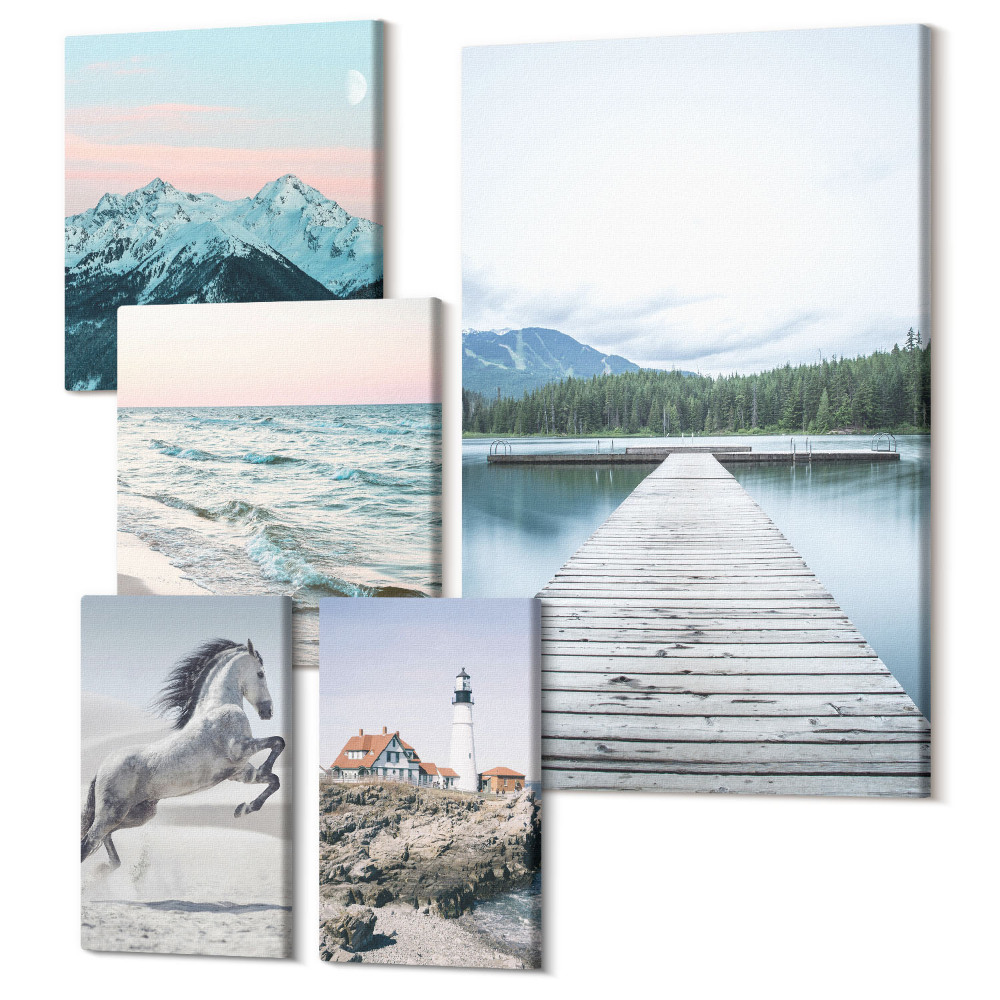 Tablou din 5 piese Natura si peisaje intr-un set armonios de decoratiuni