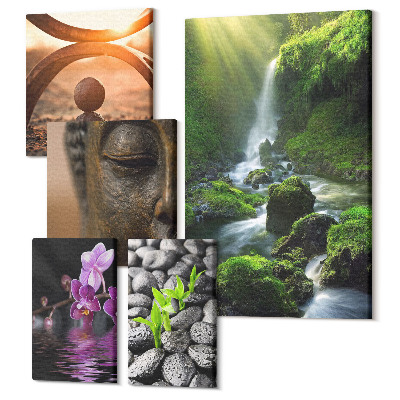 Set tablouri 5 piese Armonia naturii și pacea într-un stil minimalist