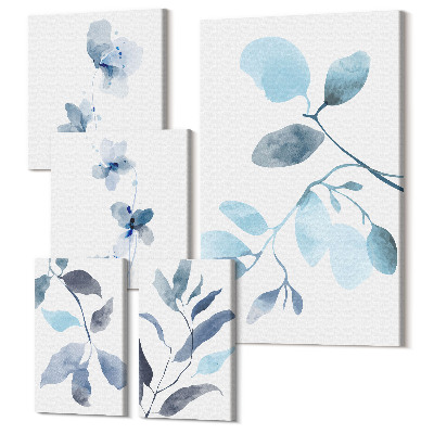 Set tablouri 5 piese Plantează accente în nuanțe delicate de albastru