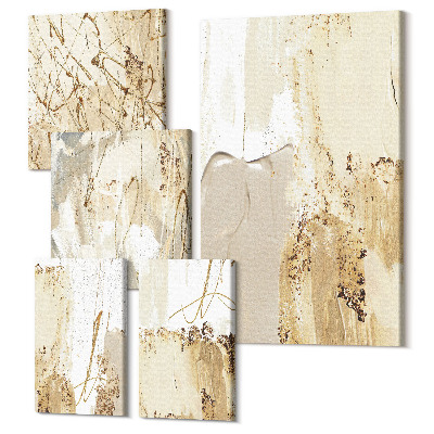 Set tablouri 5 piese Compoziții abstracte într-un stil modern cu textură