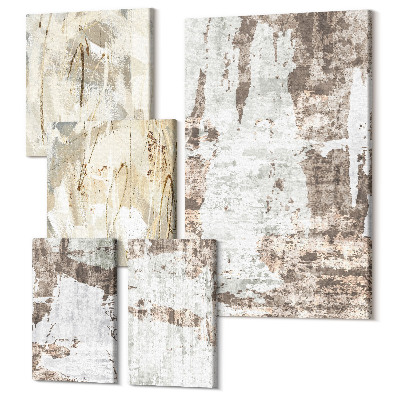 Tablouri canvas set 5 piese Compoziții abstracte în nuanțe neutre și naturale