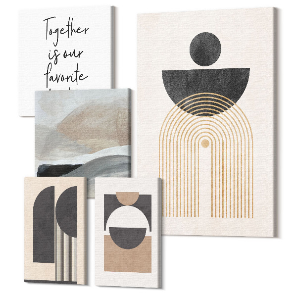 Tablou din 5 piese Forme geometrice abstracte inspirate din natură