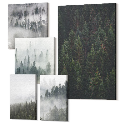 Tablou din 5 piese Păduri verzi peisaje cețoase vederi naturale
