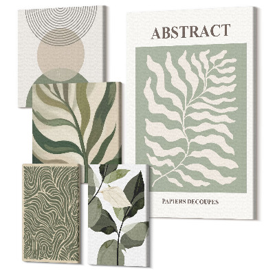 Tablou din 5 piese Compoziții abstracte cu motive și modele vegetale