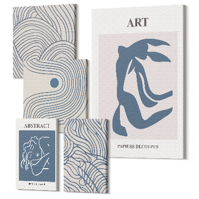 Tablou din 5 piese Forme și linii abstracte într-un stil modern