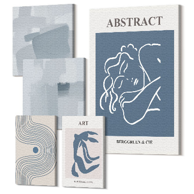 Set tablouri 5 piese Abstracții elegante și compoziții artistice minimaliste