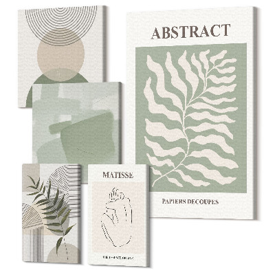 Tablou din 5 piese Compoziții abstracte elegante cu motive vegetale