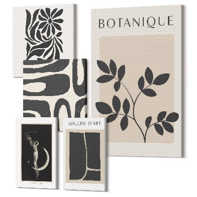 Tablou din 5 piese Motive moderne de plante într-un stil minimalist