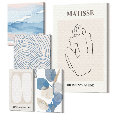 Set tablouri 5 piese Grafică elegantă cu motive abstracte și natură