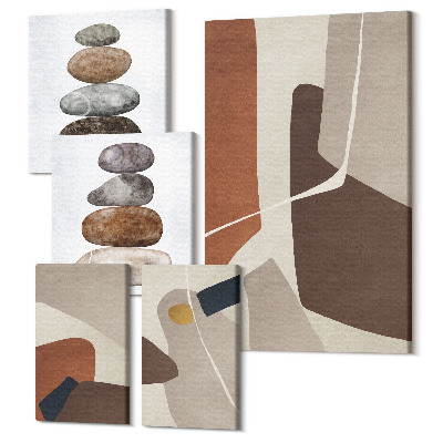 Set tablouri 5 piese Forme abstracte de pictură boho într-un stil modern