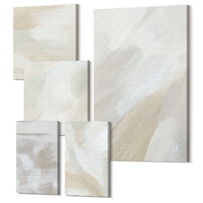 Tablouri canvas set 5 piese Pensule vopsea abstractă pe pânză