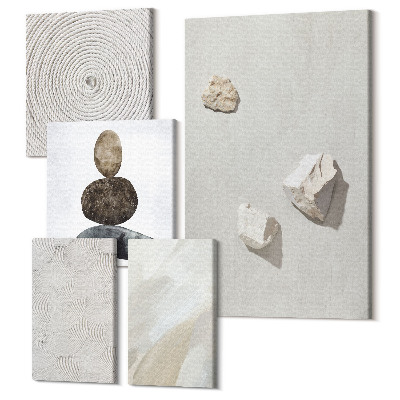 Tablou din 5 piese Nisip, pietre și texturi moderne de vopsea