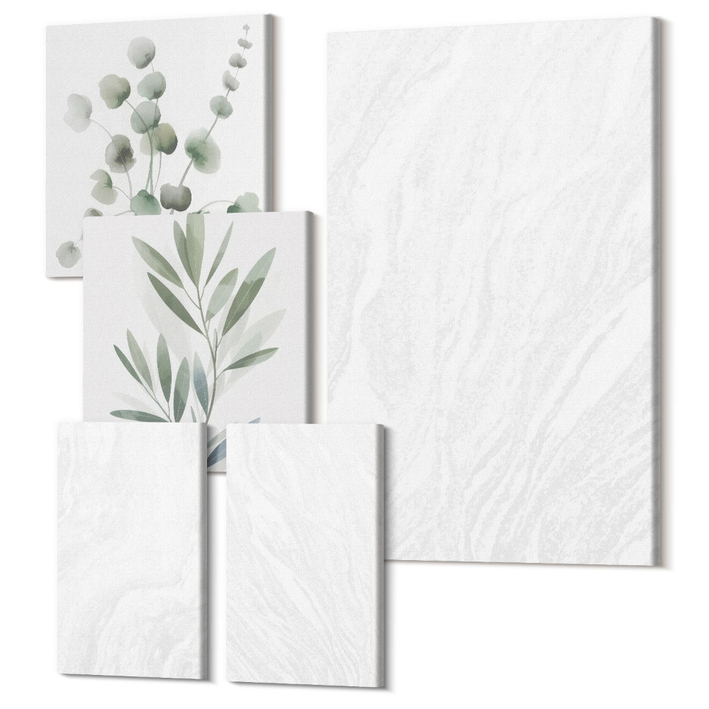 Tablou din 5 piese Structură liniară din piatră din marmură elegantă ramuri pastelate