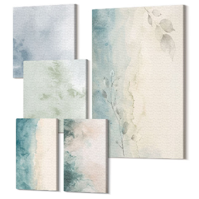 Tablouri canvas set 5 piese Picturi acuarele pe panza, stil minimalist