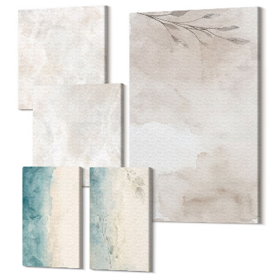 Set tablouri 5 piese Textura picturală subtilă în acuarelă