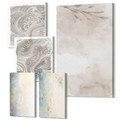 Tablouri canvas set 5 piese Cartoane delicate din vopsele acuarele