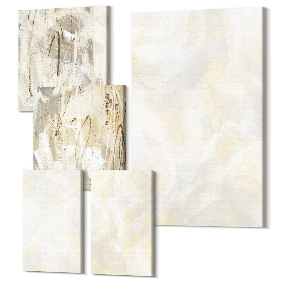 Set tablouri 5 piese Design strălucitor al pensulei de vopsea cu textură strălucitoare