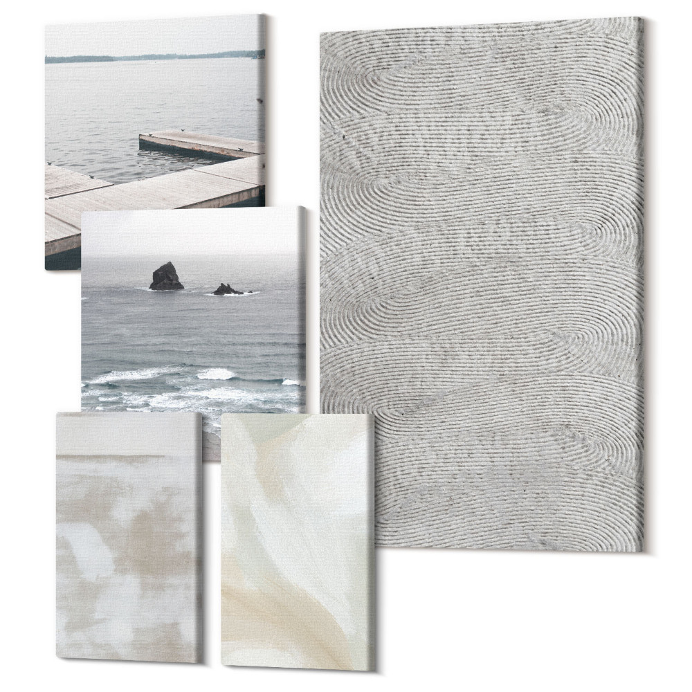 Tablouri canvas set 5 piese Abstracție în design, texturi de pictură modernă