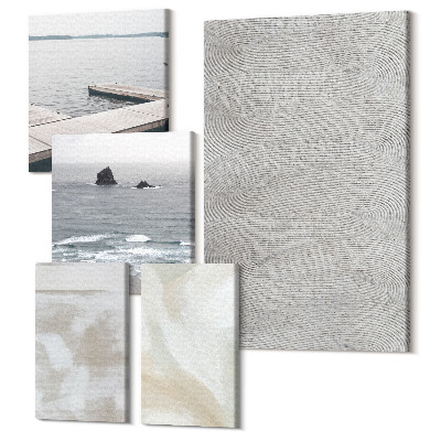 Tablouri canvas set 5 piese Abstracție în design, texturi de pictură modernă