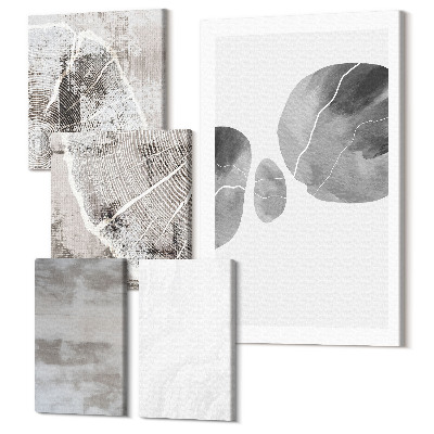 Tablou din 5 piese Forme și structuri abstracte în stil modern