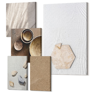 Tablouri canvas set 5 piese Texturi minimaliste în culori calde