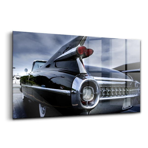 Tablou de sticlă Mașină de epocă Cadillac negru
