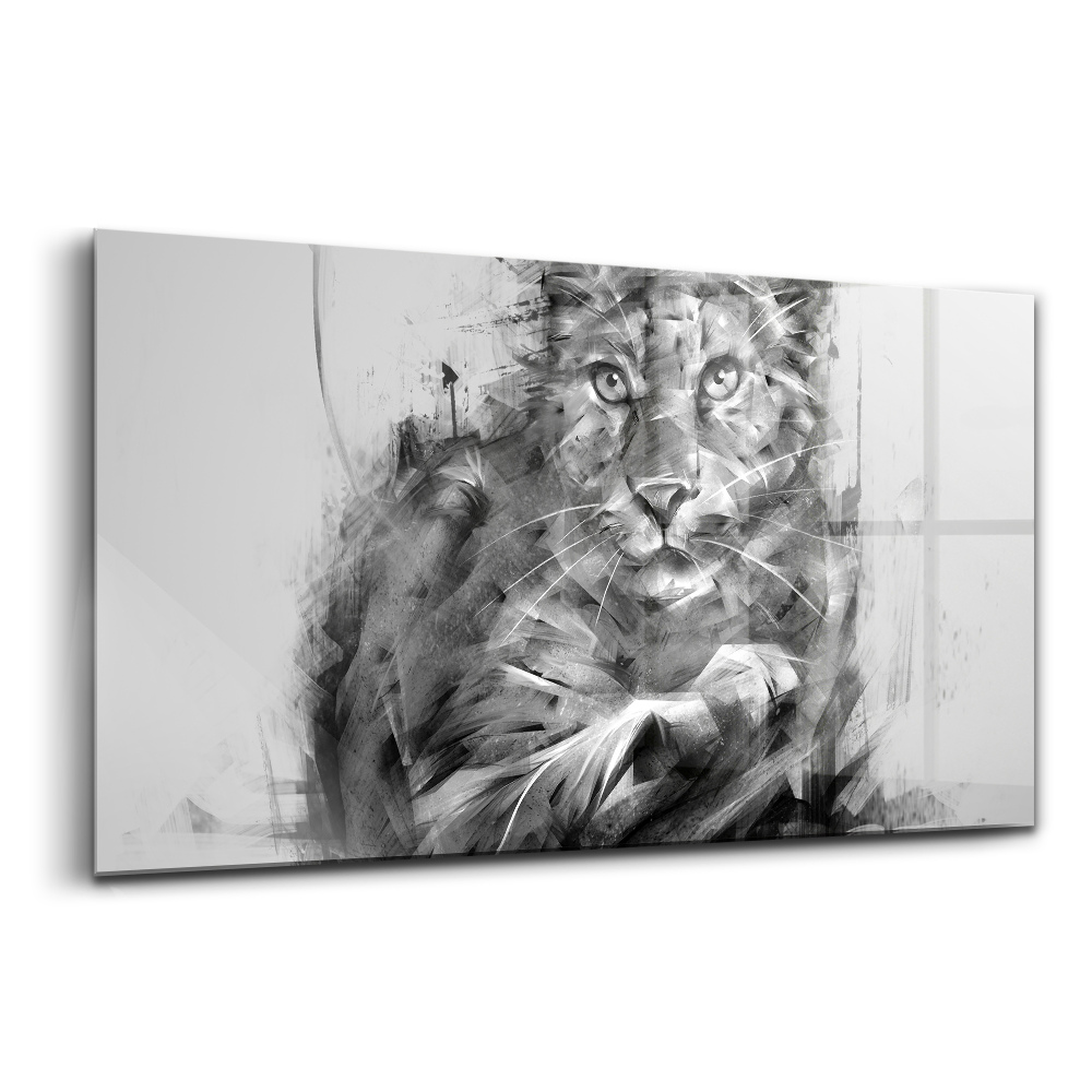 Tablou sticlă Tânărul leu hakuna matata