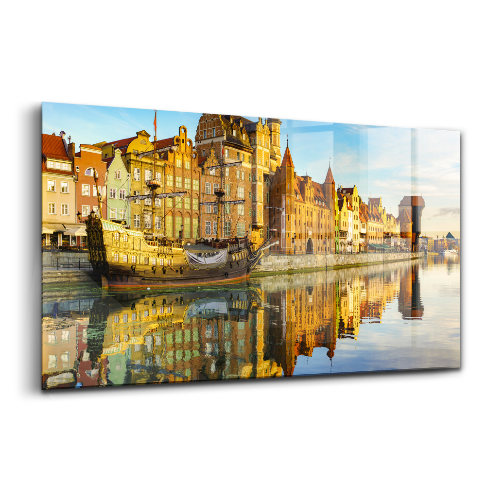 Tablou de sticlă Motlawa din Gdańsk