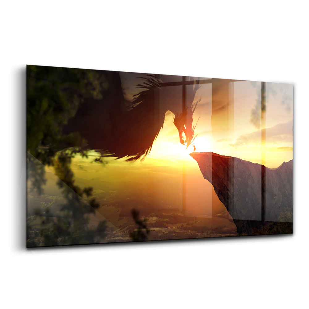 Tablou din sticlă Lumea fantastică a dragonului imaginației