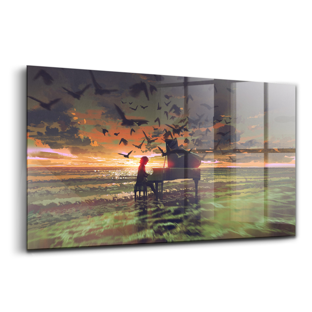 Tablou de sticlă Concert pe plajă