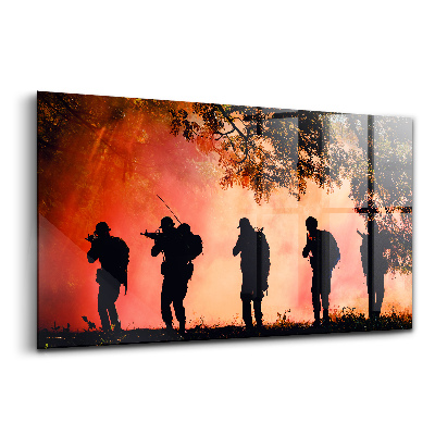 Tablou sticlă Forțele armate luptă împotriva patriotismului