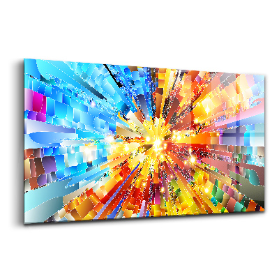 Tablou de sticlă Compoziție 3D culori saturate
