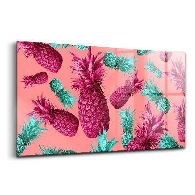 Tablou pe sticlă Ananas colorat
