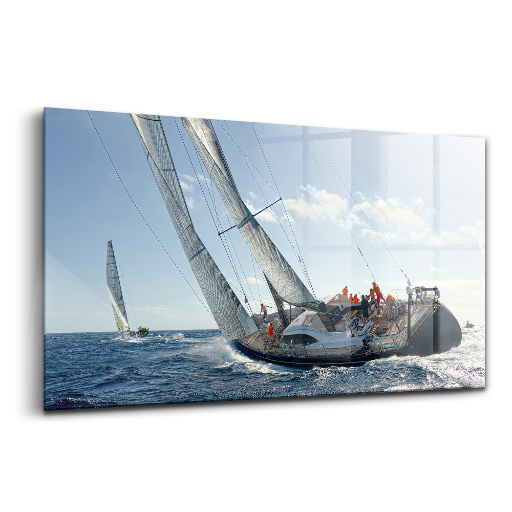 Tablou sticlă Regata de iahturi cu pânze